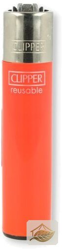 Clipper Feuerzeug Orange Transparent mit Silberkappe