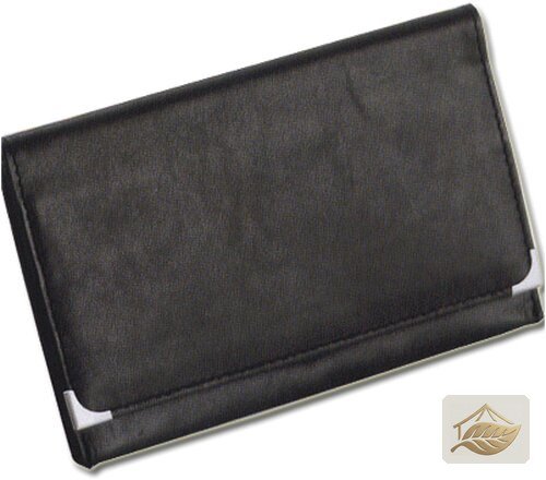 Schlichte Leder-Drehertasche Schwarz 15 x 9,5 cm