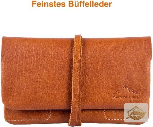 Alpenleder Beppi Tabaktasche Cognac aus Büffelleder
