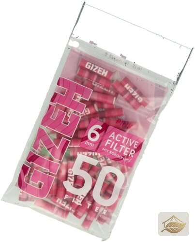 Gizeh Active Filter Pink mit Kokoskohle, 6 mm