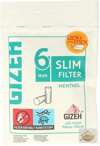 Gizeh Menthol Slim Filter 6 mm zum Eindrehen