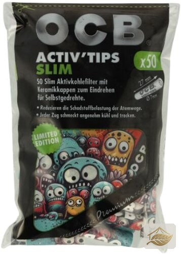 OCB Activ Tips Slim Monster-Edition Aktivkohle