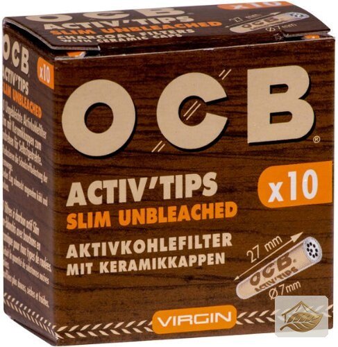 OCB Activ Tips Slim ungebleicht, 7-mm-Aktivkohlefilter