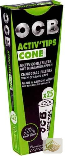 OCB Aktiv Tips konisch, weiße Aktivkohlefilter