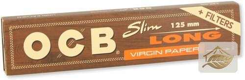 OCB Slim Long Virgin Papers mit Tips, ungebleicht