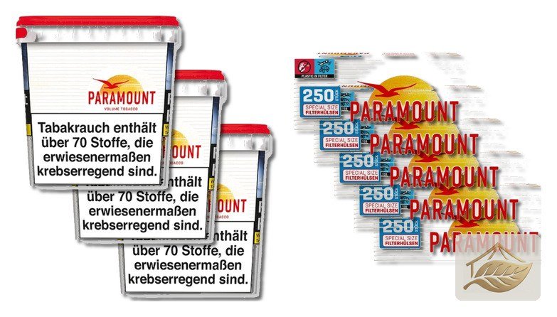 Paramount Volumentabak-Set mit Special Size Filterhülsen