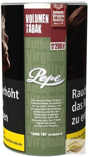 Pepe Virginia Volumentabak ohne Zusatzstoffe, Dose
