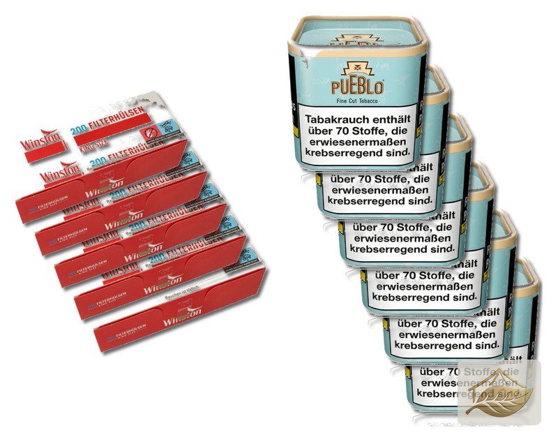 Pueblo Blue Set mit Winston Filterhülsen