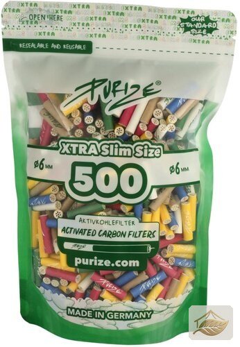 Purize Xtra Slim Aktivkohlefilter bunt, 6 mm