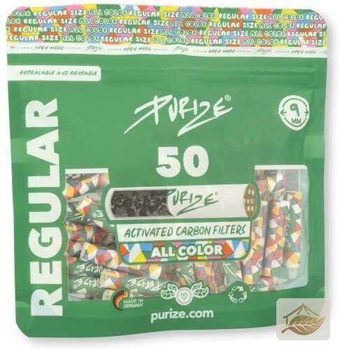 Purize Aktivkohlefilter AllColour Regular 9 mm 50er