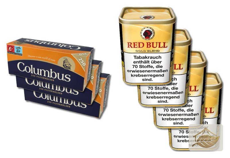 Red Bull Gold American Blend Set mit Columbus Hülsen