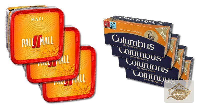 Pall Mall Allround Rot Volumentabak mit Columbus Hülsen