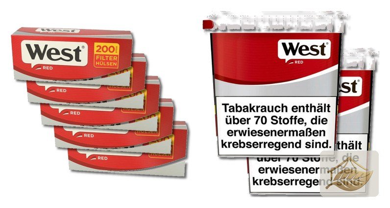 West Red Giga Box Volumentabak mit Filterhülsen