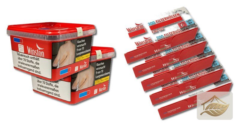 Winston Rot Volumentabak-Set mit Filterhülsen