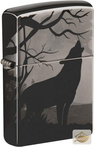 Zippo Black Ice Wolf, Ebenholz-Optik