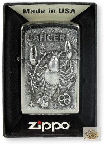 Zippo Street Chrome Feuerzeug, Krebs-Sternzeichen (Cancer)