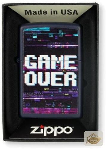 Zippo Feuerzeug Game-Over-Bildschirm, Navy Blue Matte