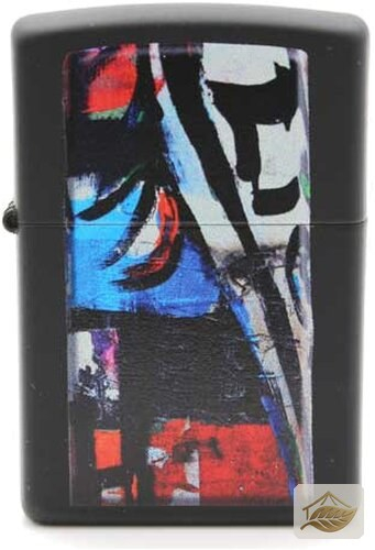 Zippo Berlin Wall Feuerzeug, Schwarz matt bunt