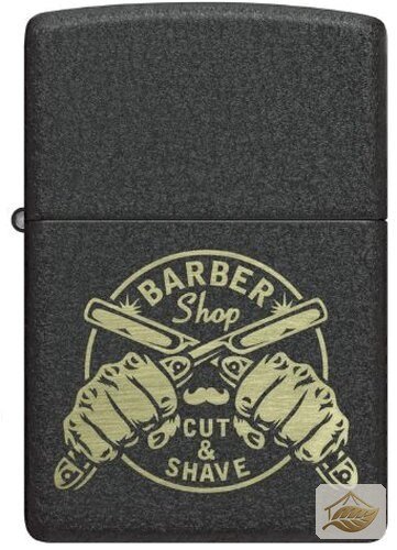 Zippo Feuerzeug Barbershop-Gravur, Schwarz Struktur