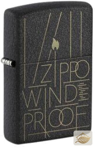 Zippo Black Crackle Feuerzeug mit gelaserter Line Art