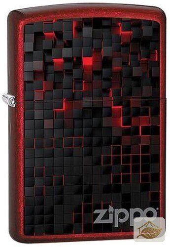 Zippo Black Cubes Feuerzeug, Rot und Schwarz