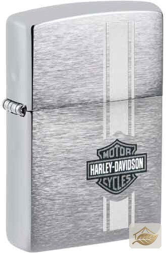 Zippo Harley Davidson Logo, Chrom gebürstet mit Streifen