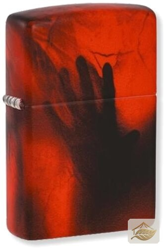 Zippo Benzinfeuerzeug Totenkopf und Hand, Color 540° in Rot-Schwarz