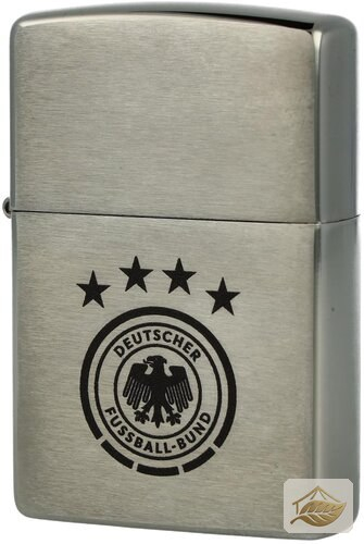 Zippo DFB-Logo Feuerzeug, Chrom gebürstet (Limitiert Nr. 200)