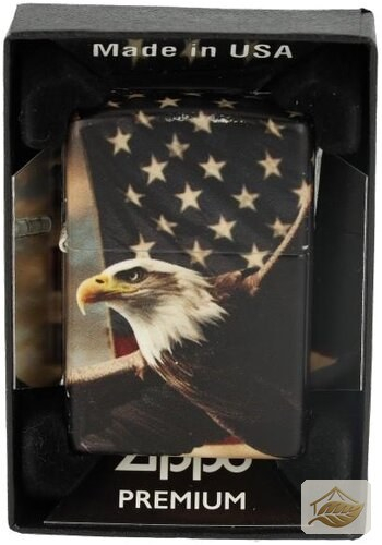 Zippo Feuerzeug Adler mit US-Flagge, 540° Color