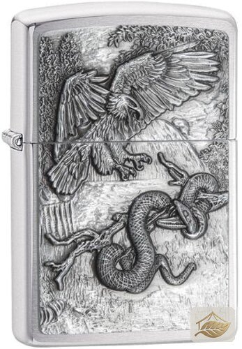 Zippo Adler gegen Schlange, Chrom Gebürstet