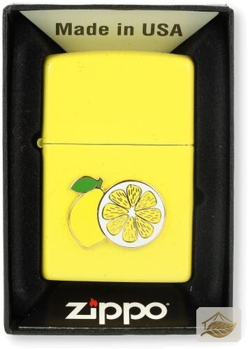 Zippo Foodie Lemon Benzinfeuerzeug in Yellow Matte