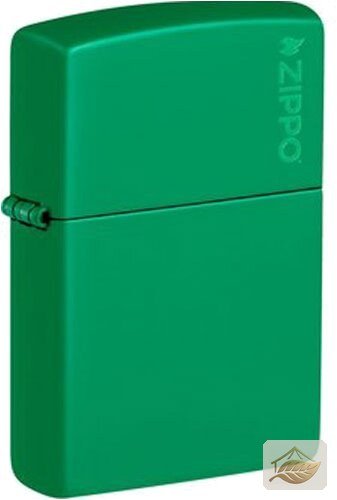 Zippo Sky Green Matte, schlichtes Zippo-Logo in Grün
