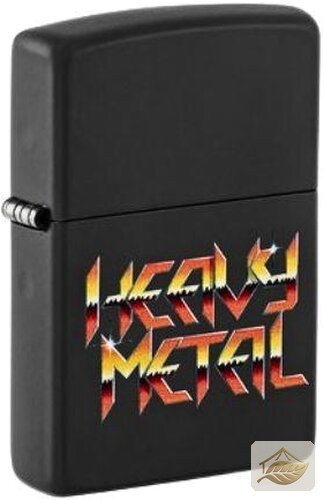 Zippo Heavy Metal Schriftzug, Black Matte Benzinfeuerzeug