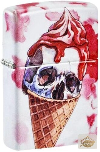 Zippo Ice Cream Skulls, Eiswaffel mit Totenkopf-Motiv