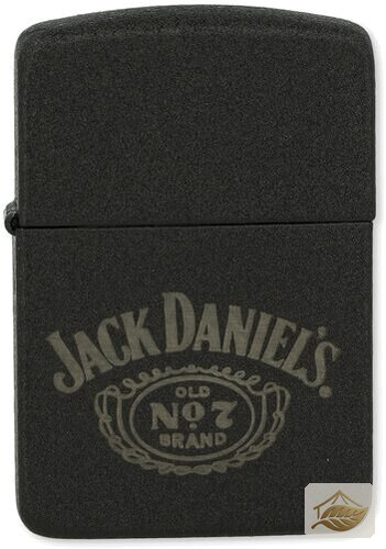 Zippo Jack Daniel's Logo-Feuerzeug, Black-Crackle-Finish