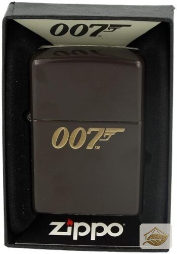 Zippo James Bond 007 Benzinfeuerzeug, Braun Matt mit Pistolenmotiv