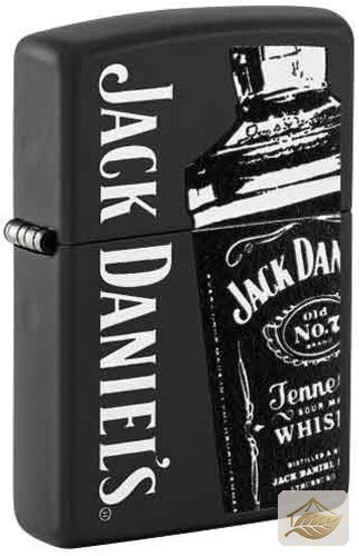 Zippo Jack Daniel's, Flaschen-Motiv in Schwarz Matt