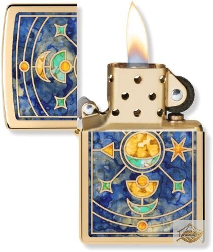 Zippo Fusion Star Constellation, poliertes Messing bunt