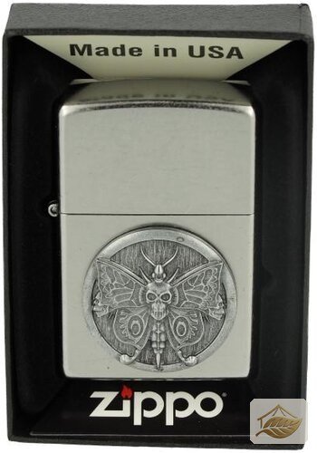 Zippo Feuerzeug Nachtfalter-Plakette, Street Chrome