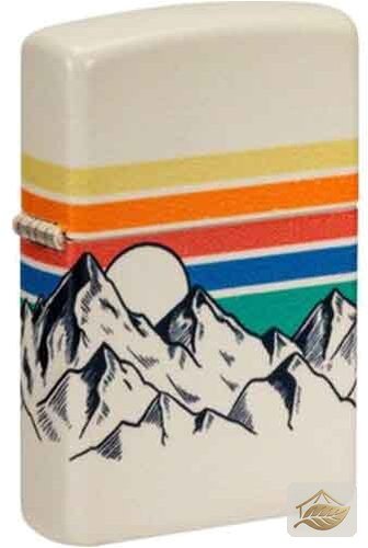 Zippo Mountain Design Feuerzeug, Weiß Matt