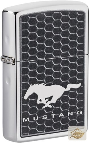 Zippo Mustang Feuerzeug, Polish Chrome