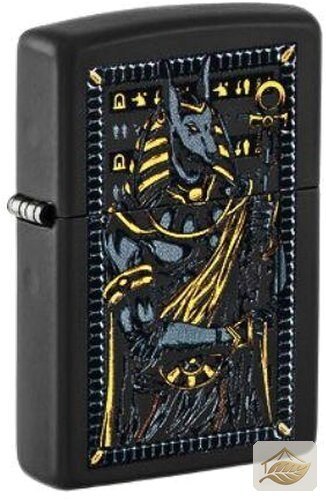 Zippo Anubis Motiv, Black Matte Feuerzeug mit Totenrichter-Design
