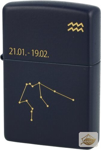 Zippo Sternzeichen Wassermann, Navy Blue Matte gelasert