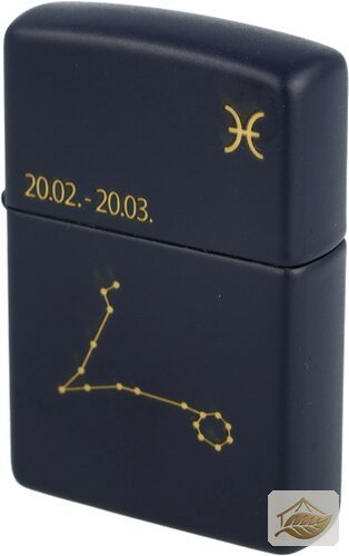 Zippo Windfeuerzeug Fische, Messing Navy Matt