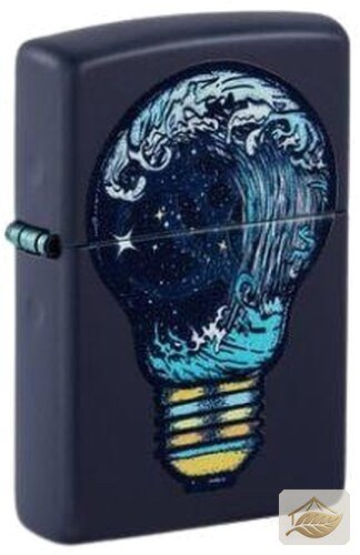 Zippo Navyblau Feuerzeug Toxid Waves, leuchtet unter Schwarzlicht