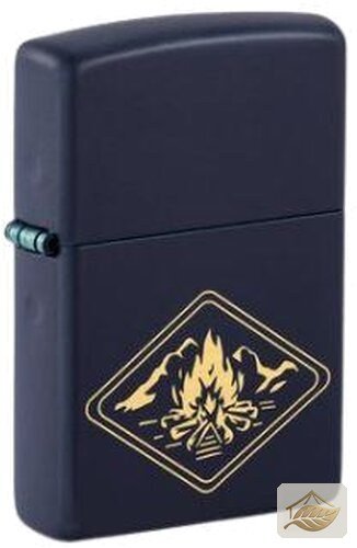 Zippo Campfire Gelasert, Navy Blue Matte