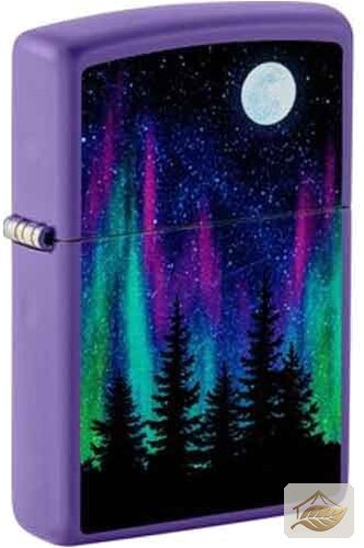 Zippo Northern Lights Benzinfeuerzeug, Lila Matt