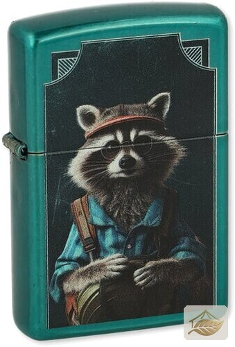 Zippo Waschbär-Wanderer, hochglänzendes Türkis