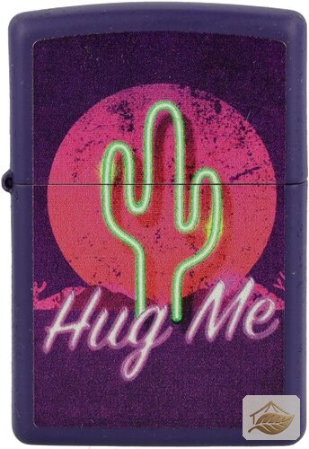 Zippo Retro-Kaktus Feuerzeug, Lila mit Leuchteffekt