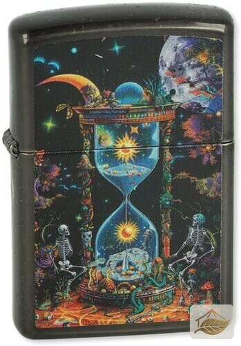 Zippo Sanduhr-Feuerzeug, Sand of Time in Schwarz-Bunt